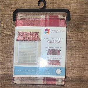 Interiors by Design Plaid Valance in Red and Cream